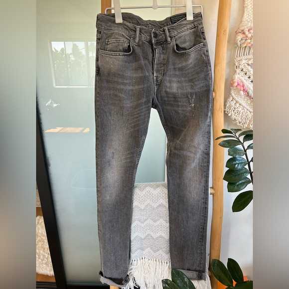 all saints cigarette jeans grey All Saints Cigarette gray jeans
